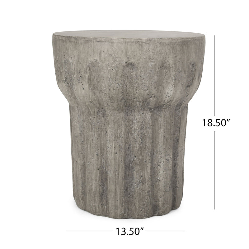 Outdoor Round Side Table - Gray