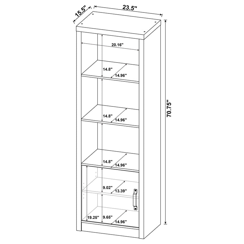 Conifer - 3 Shelf Media Tower - Gray