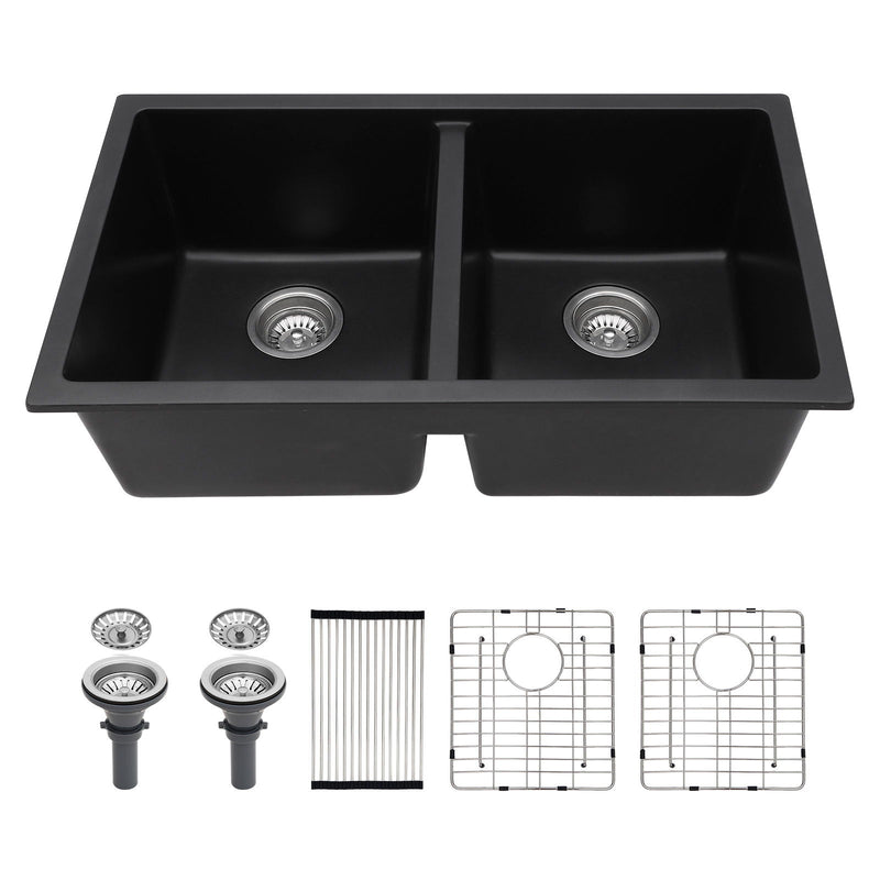 Granite Composite Double Bowl Undermount Kitchen Sink