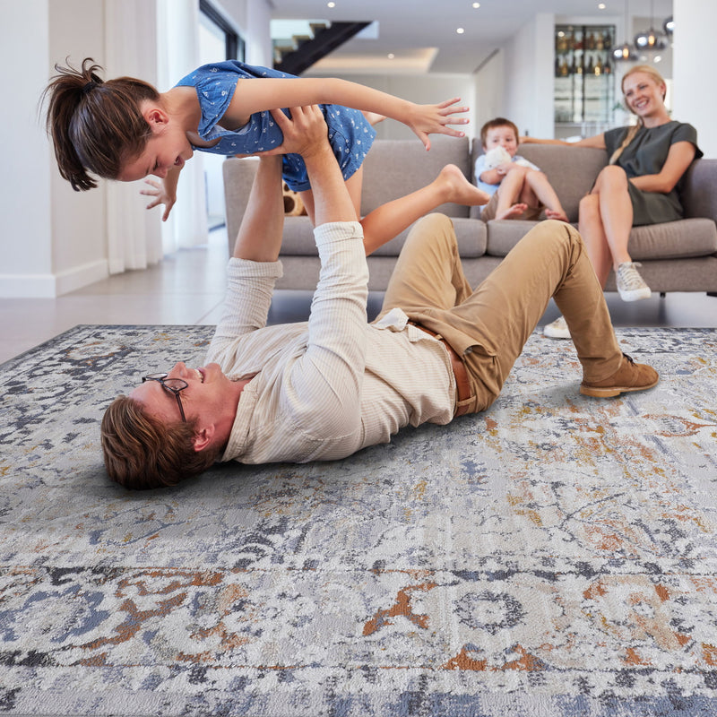 Payas - 2' X 8' Traditional Runner Rug - Ivory / Gray