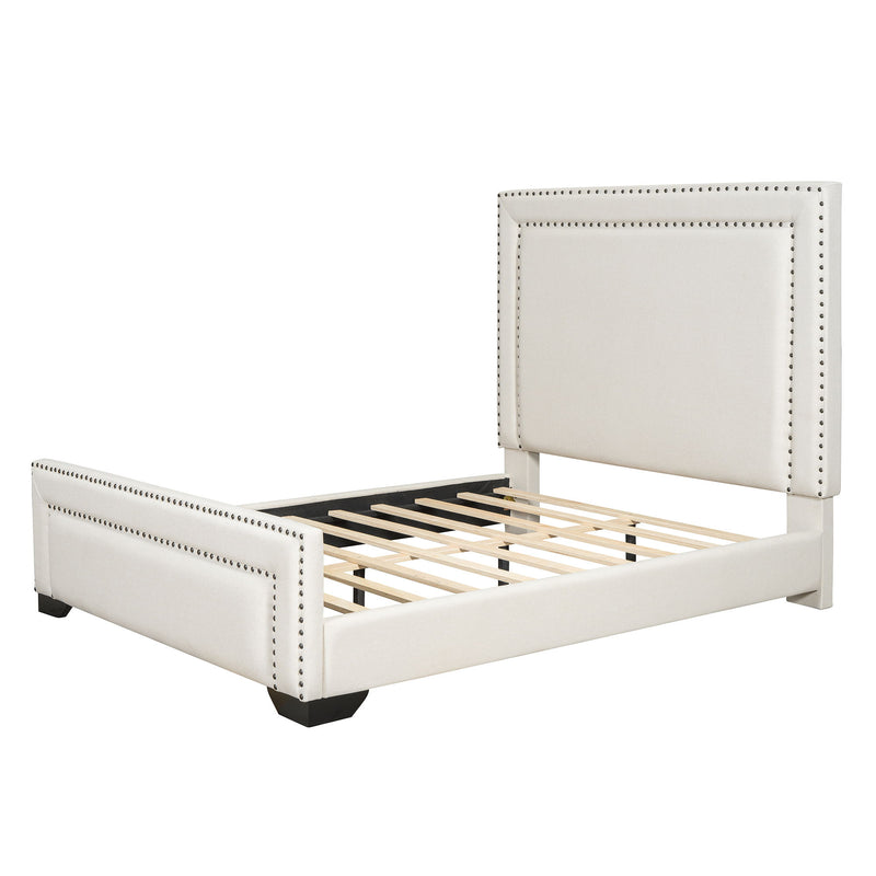 Upholstered Bed With Slats Support, No Box Spring Needed