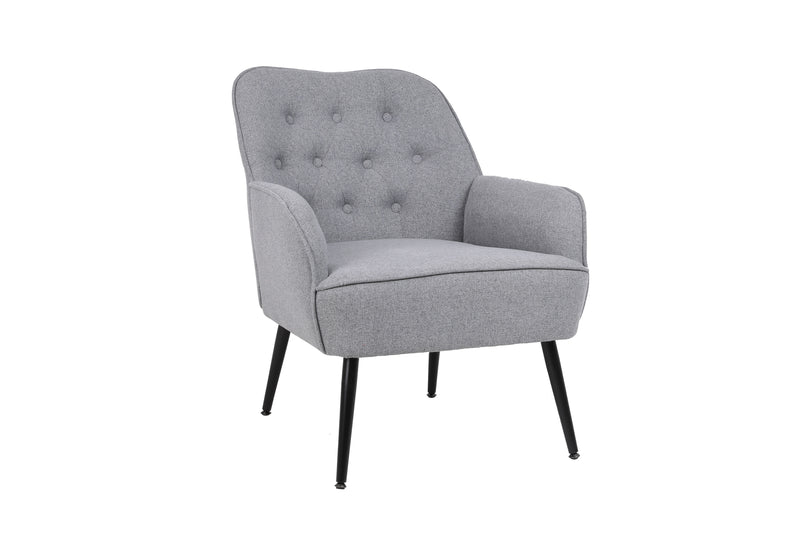 Modern Mid-Century Chair Linen Sherpa Armchair For Living Room