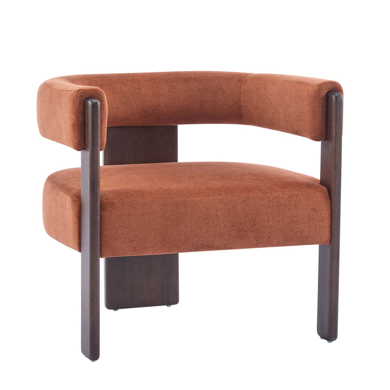 Modern Upholstered Accent Arm Chair With Barrel Back Design