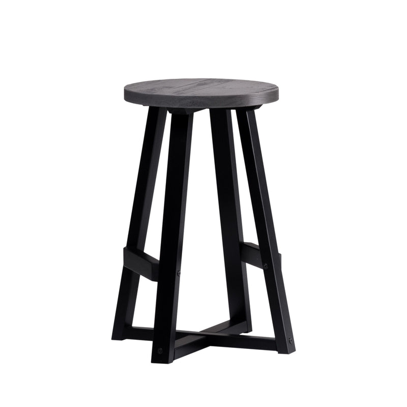 Rustic Distressed Round Dining Stool