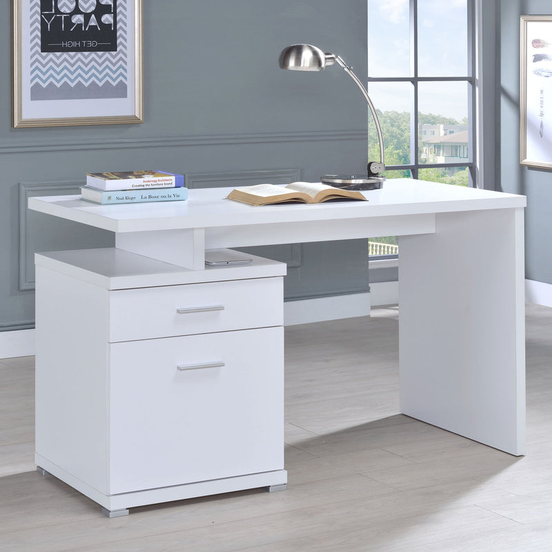 Contemporary Sleek Office Desk With 2 Drawers