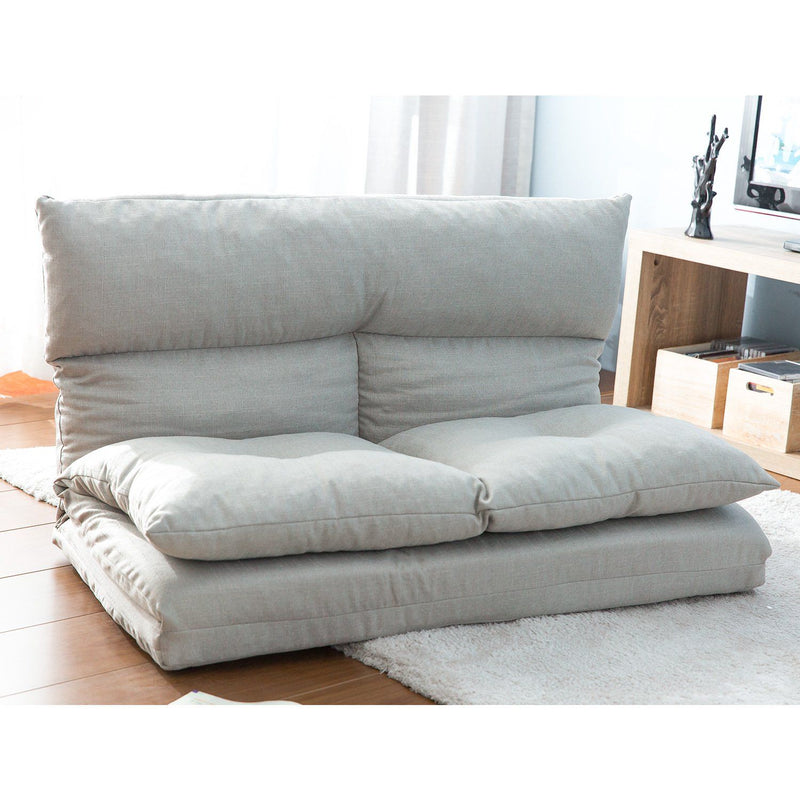 Folding Chaise Lounge Floor Sofa - Gray