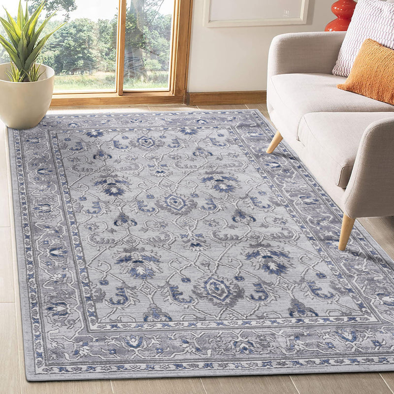 Marfi - 8' X 10' Oriental Area Rug - Gray / Blue