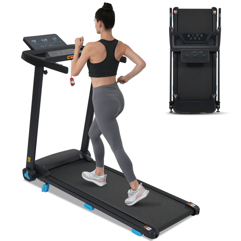Folding Treadmills For Home Small, 3.0Hp Portable, 10Mph Walking Pad With Incline, Bluetooth, Heart Rate Sensors, Charge Station - Black