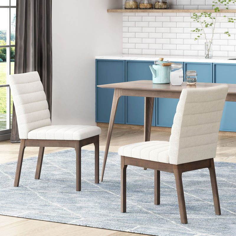 Upholstered Dining Chairs With Rubber Legs (Set of 2)