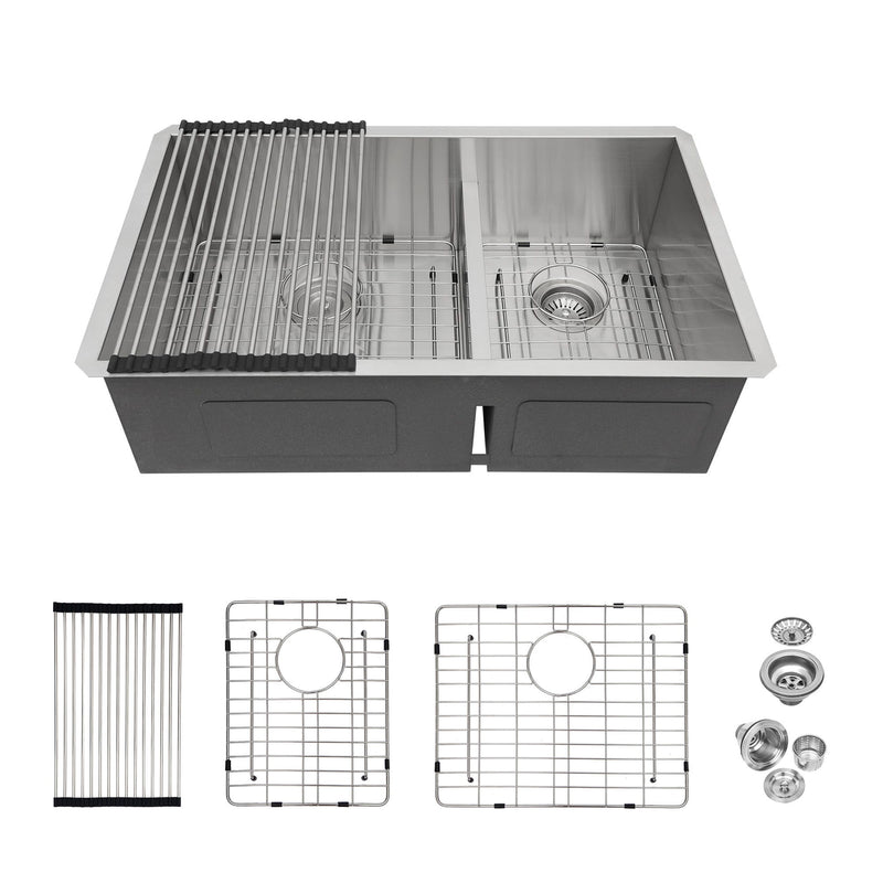 Modern Double Bowl Undermount Sink Design With 10" Deep Basins