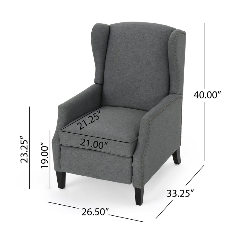Westeros Wing Back Fabric Upholstered Recliner