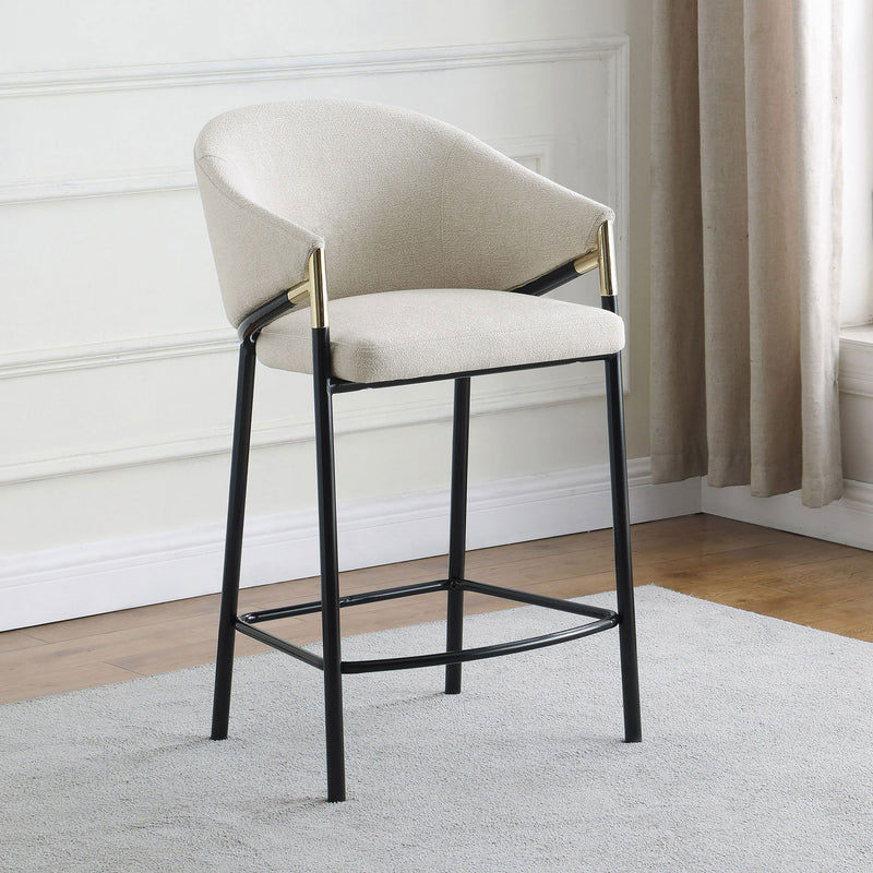 Sloped Arm Counter Stools (Set of 2) - Beige