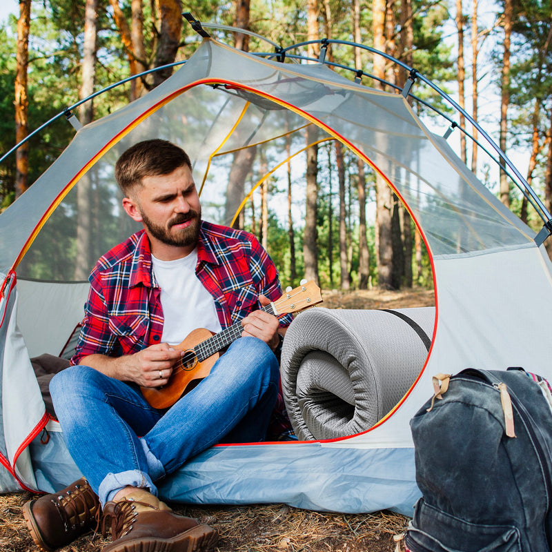 Memory Foam Camping Mattress, Portable Comfort With Water Resistant Cover