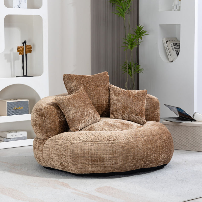 Lazy Sofa High Back Bean Bag Chair Couch With 3 Pillows