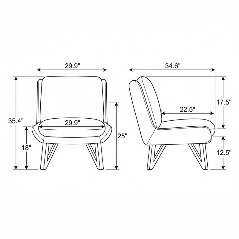 Armless Accent Chair - Gray