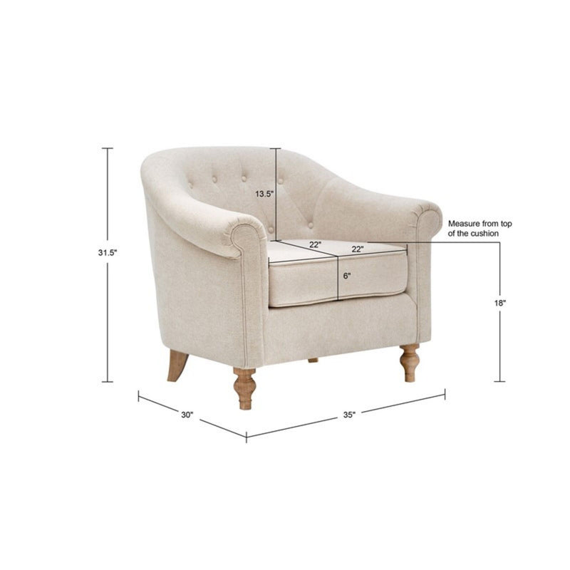 Fayette - Tufted Accent Arm Chair - Cream