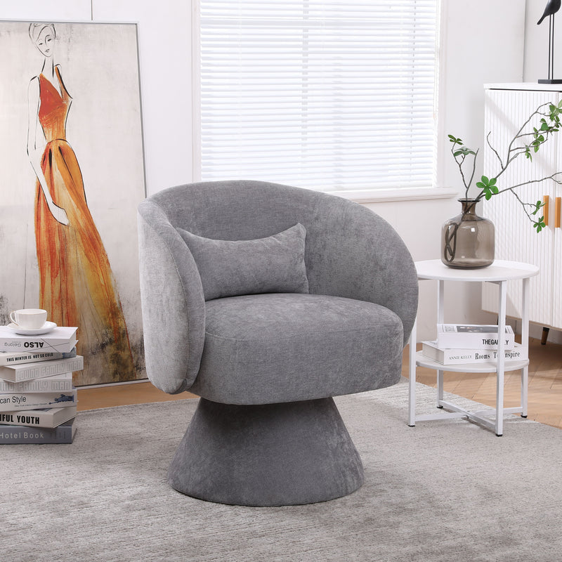 Swivel Accent Chair Armchair, Round Barrel Chair For Living Room Bedroom