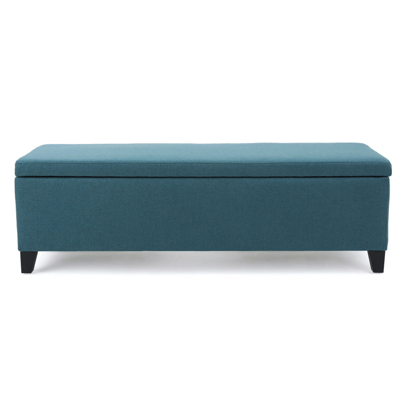 Contemporary Storage Ottoman Bench With Polyester Upholstery