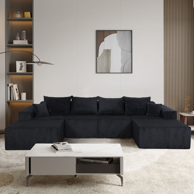 Modular Sectional Sofa, Convertible Couch With Chaise Corduroy