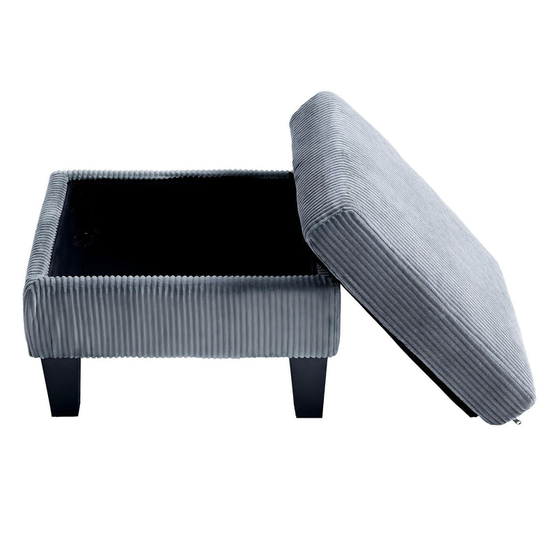 L-Shaped Sectional Sofa With Padded Cashmere, Space Saving Design For Living Rooms & Apartments - Gray