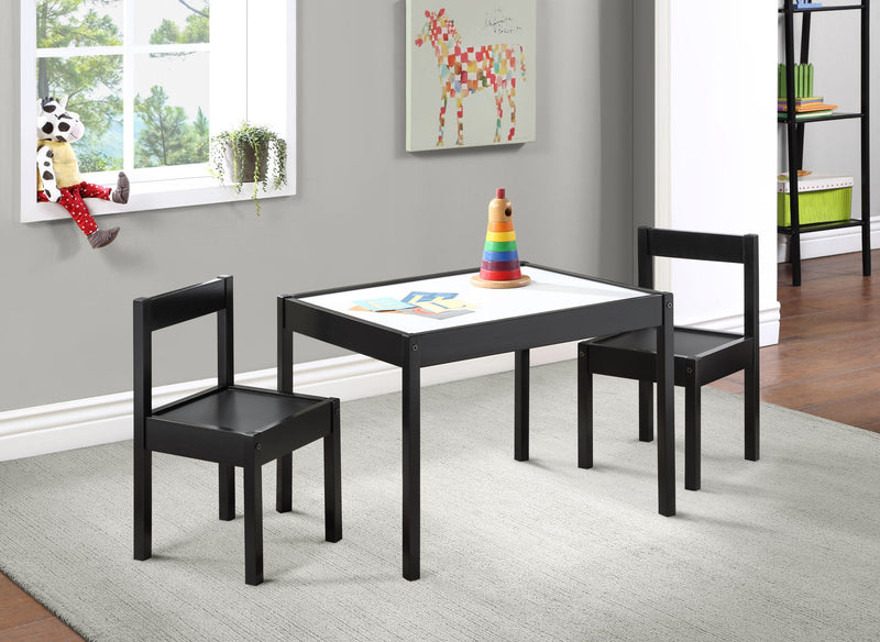 Gibson - 3 Piece Kids Table & 2 Chair Set - Black