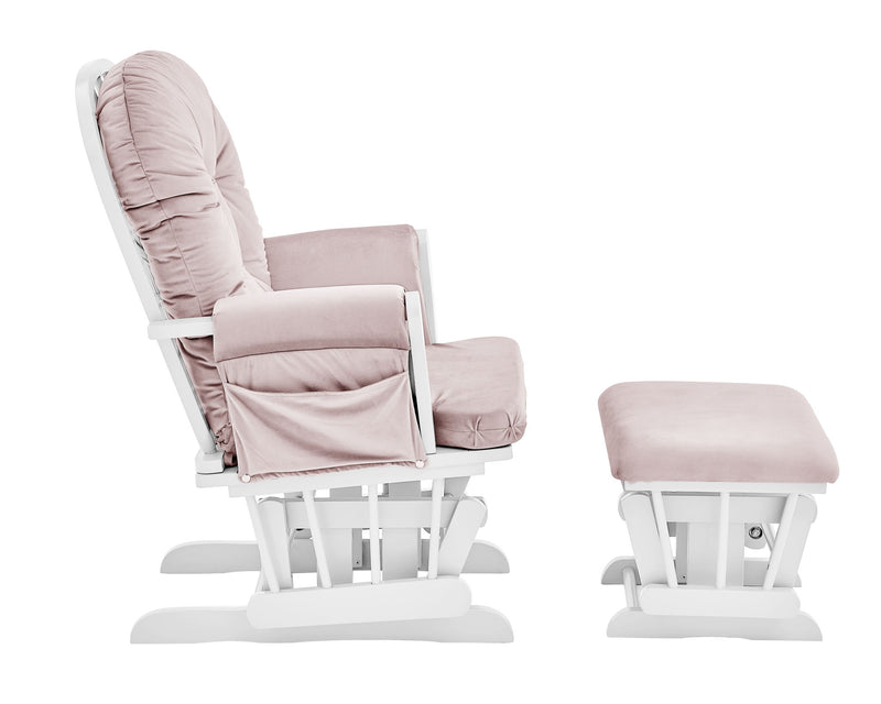 Mason - Glider And Ottoman - White