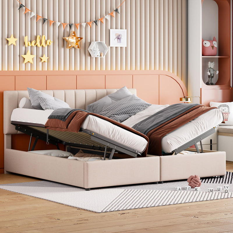 Upholstered Platform Bed With A Hydraulic Storage System