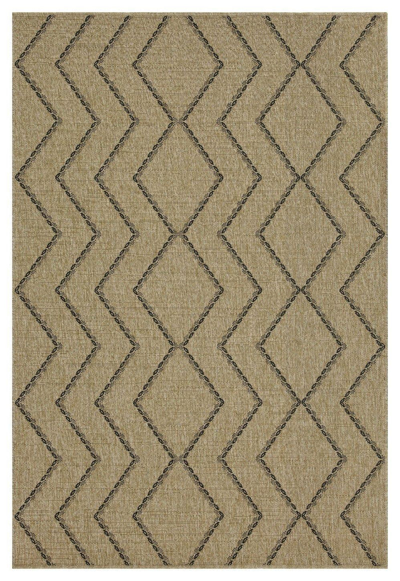 Earth - Indoor / Outdoor Polypropylene Area Rug - Jute / Black