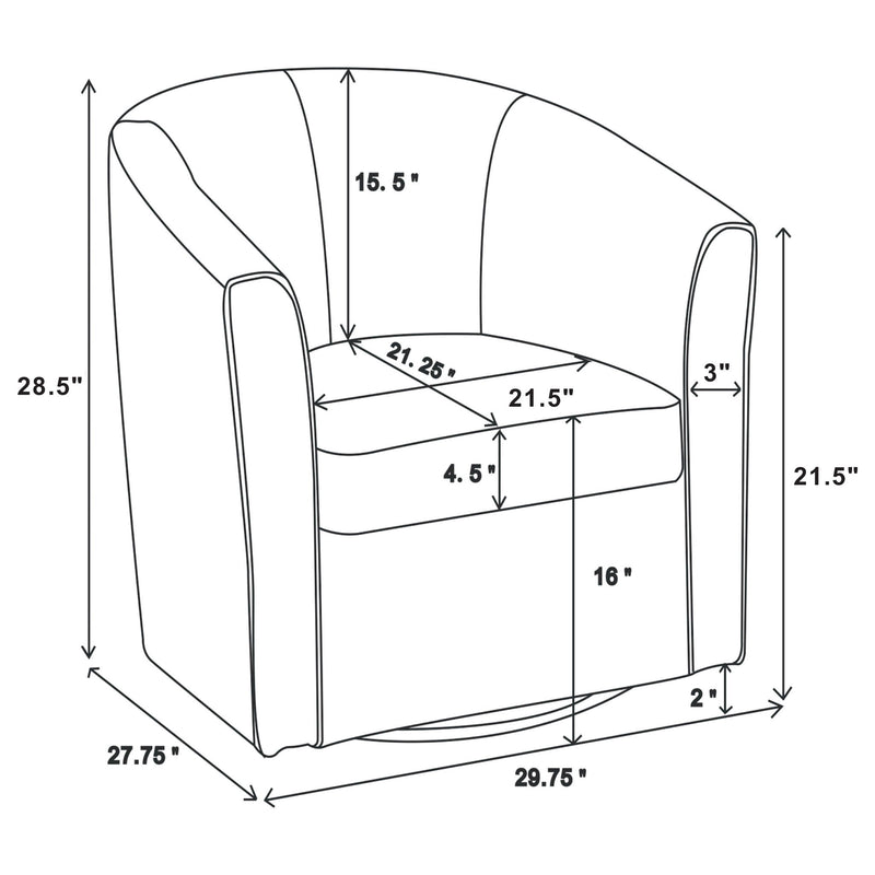 Swivel Armchair With Barrel-Back Design