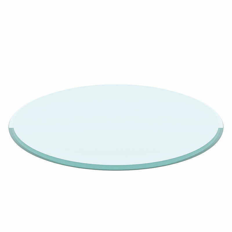 Round Tempered Glass Table Top Glass Thick Beveled Polished Edge