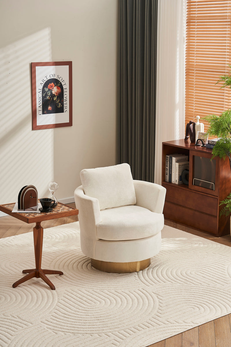 Teddy Swivel Barrel Chair For Bedroom Comfy With Base