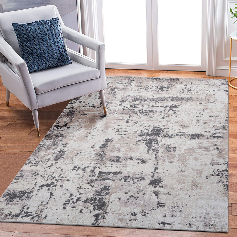 Payas - 6' X 9' Abstract Area Rug - Cream / Brown