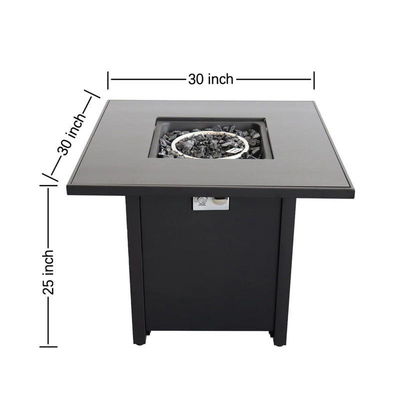 Powdercoated Fire Pit With Top - Black