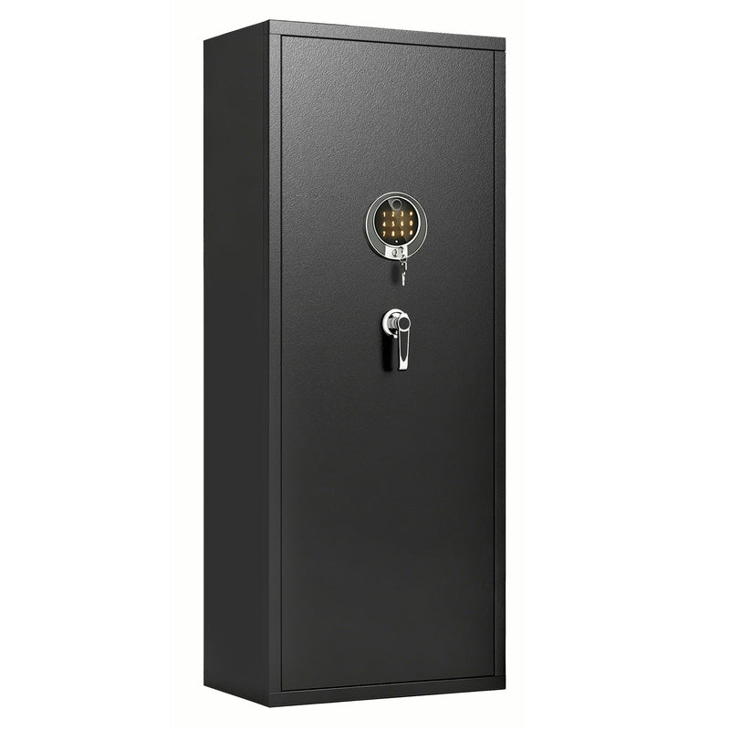 Rifle Safe, Biometric & Keypad Lock, Adjustable Gun Racks With Built In Alarm System