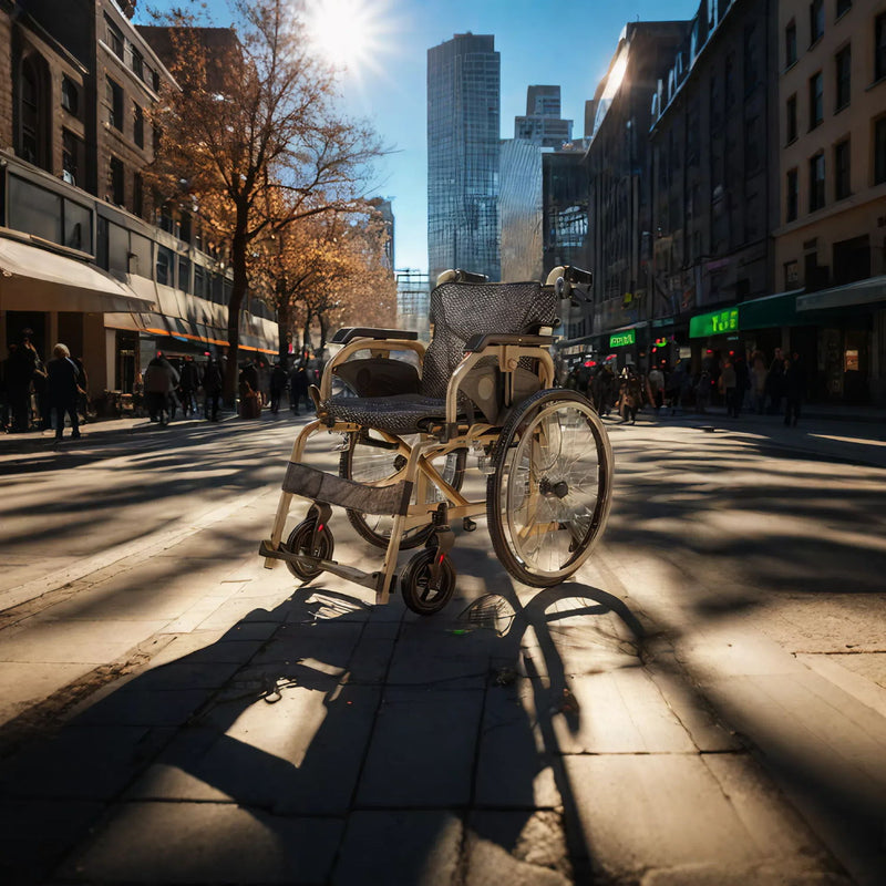 Premium Lightweight Foldable Transport Wheelchair For Adults