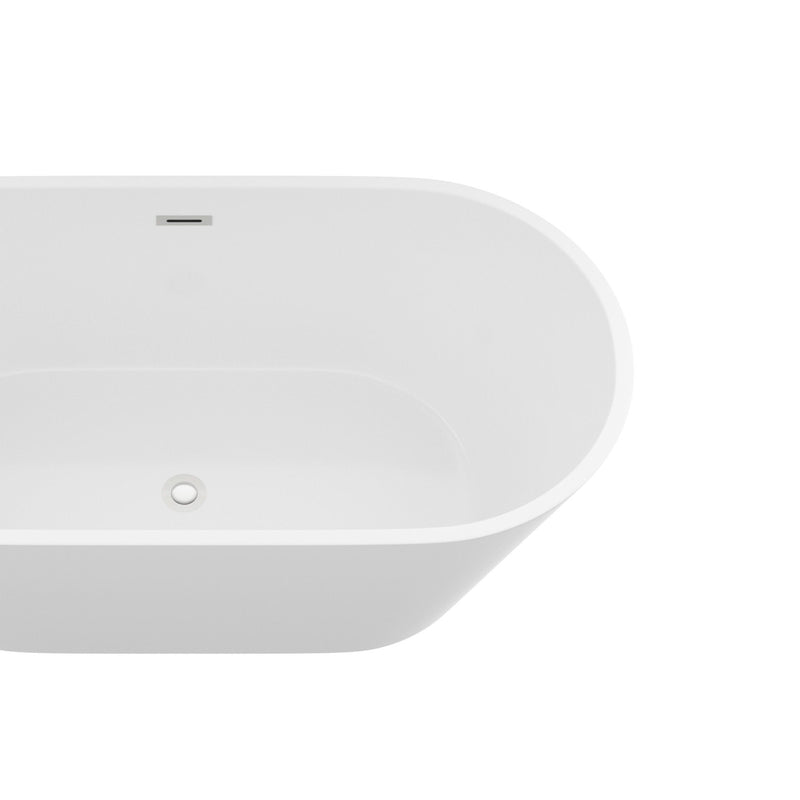 Gloss Freestanding Bathtub With Drain, Stand Alone Soaking Tub