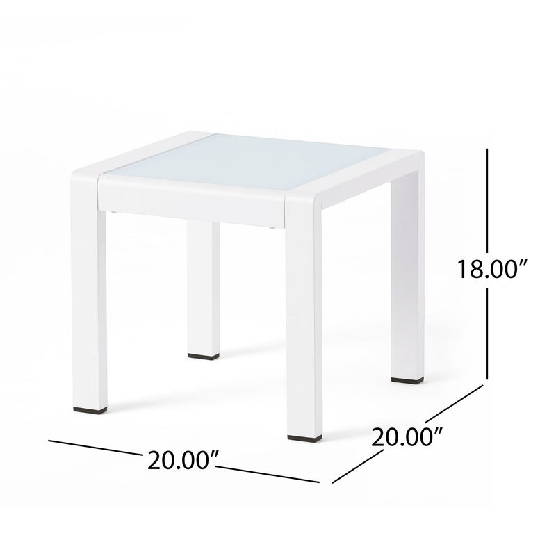 Cape Coral - Contemporary Side Table With Frosted Glass Top