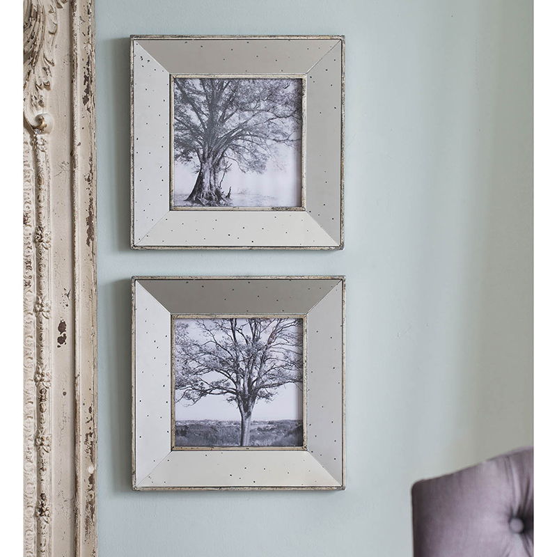 Vintage Reflective Picture Frames (Set of 2) - Silver