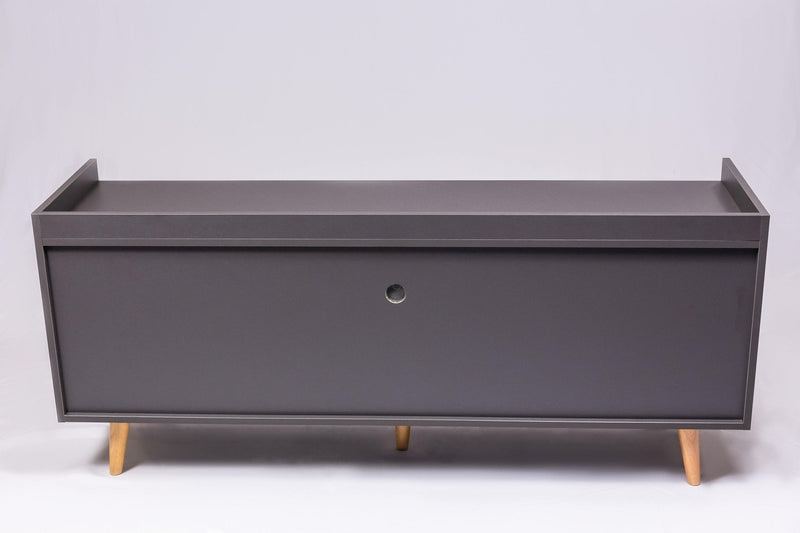 TV Stand For TVs Up To 60" With Open Storage Shelf, 2 Doors, 1 Drawer And Cable Management