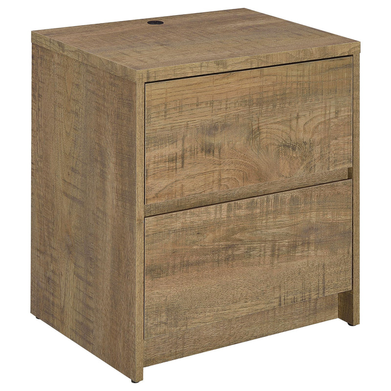 Transitional Nightstand With Dual USB Charging And Motion Sensor Light