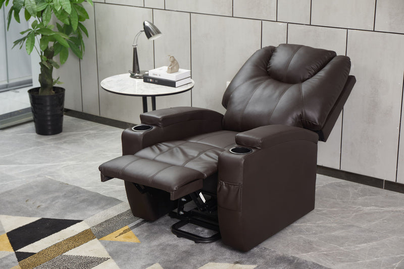 Modern Recliner Chair With Cup Holders, Remote Control