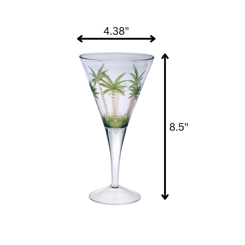 Leadingware V Shaped Unbreakable Plastic Wine Glasses, 14Oz (Set of 4) - Clear