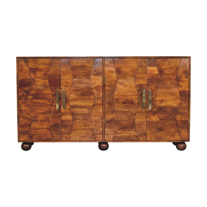 Wavecrest Cabinet, 4 Shelves - Chestnut