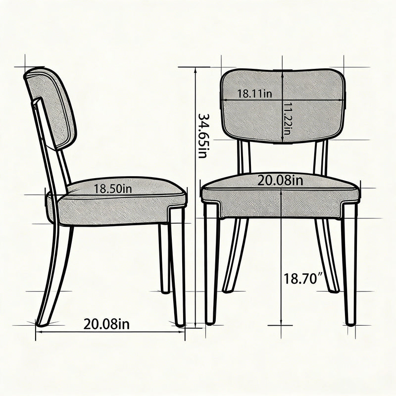 Contemporary Armless Dining Chairs (Set of 2)