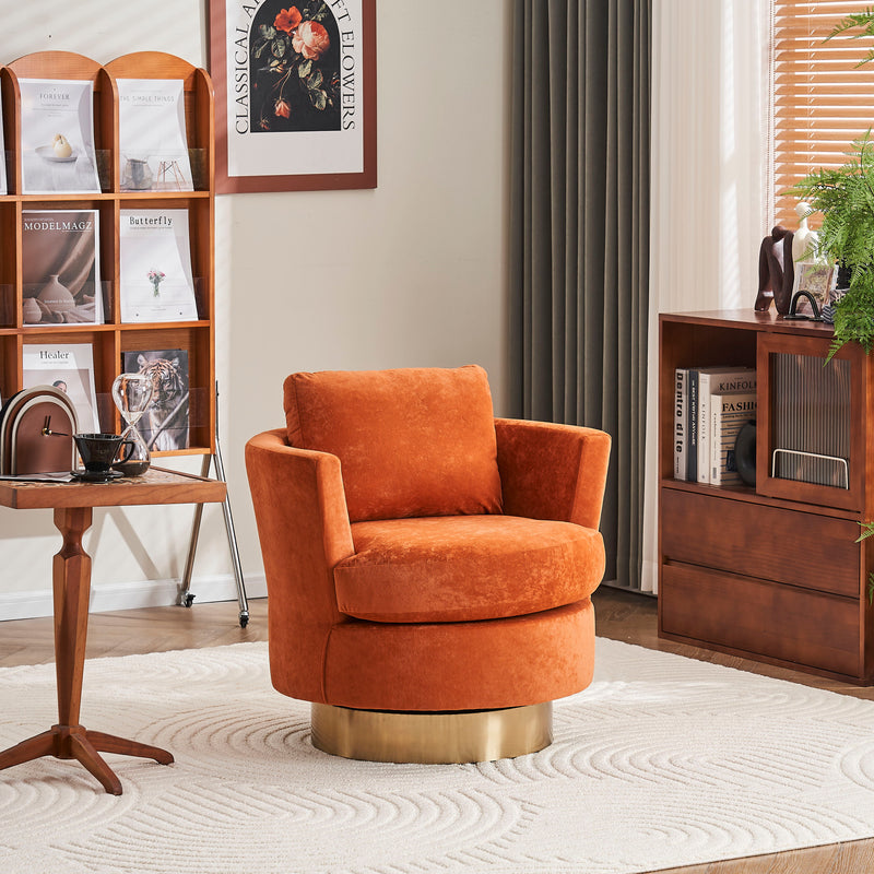 Teddy Swivel Barrel Chair For Bedroom Comfy With Base