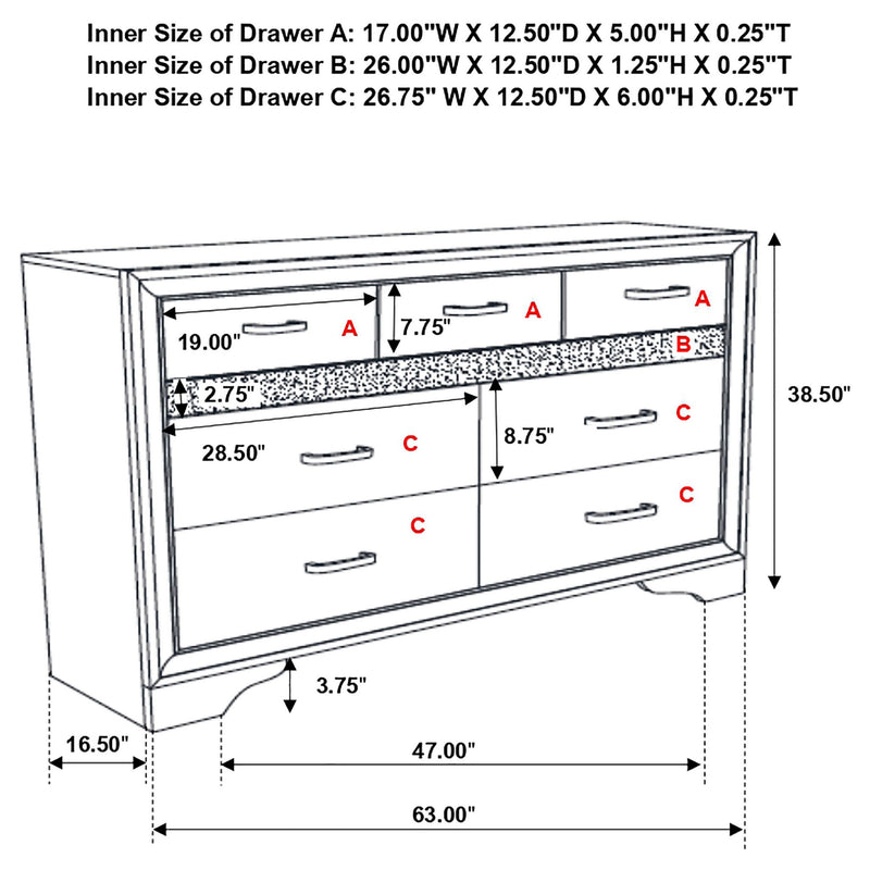 Annie - 9 Drawer Dresser