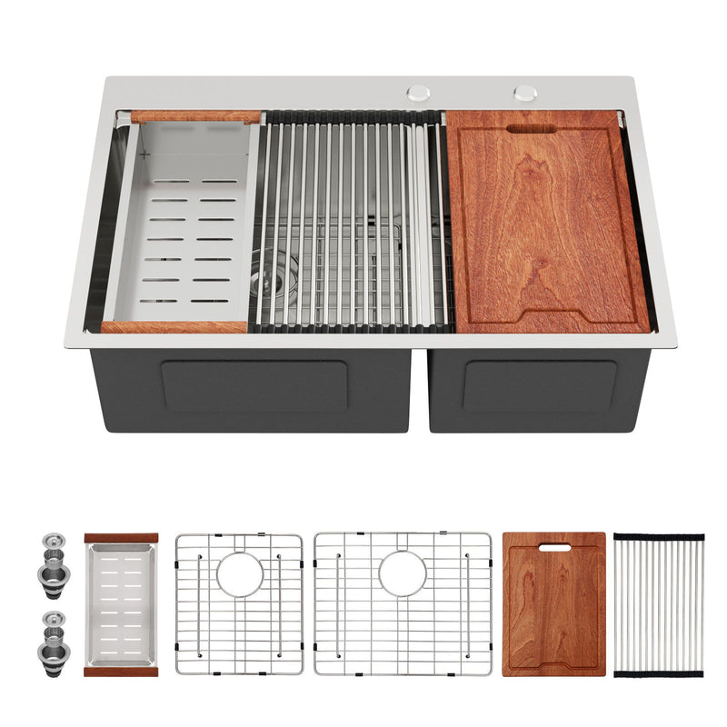Topmount Drop In Kitchen Sink With Double Bowl Design