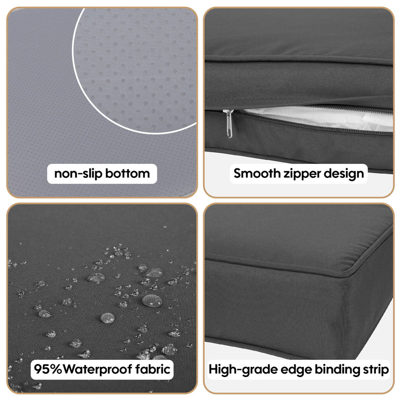 Cushion Covers For 7 Piece Wicker Sectional Sofa, 14 Pack Seat And Back Slipcovers With Zipper