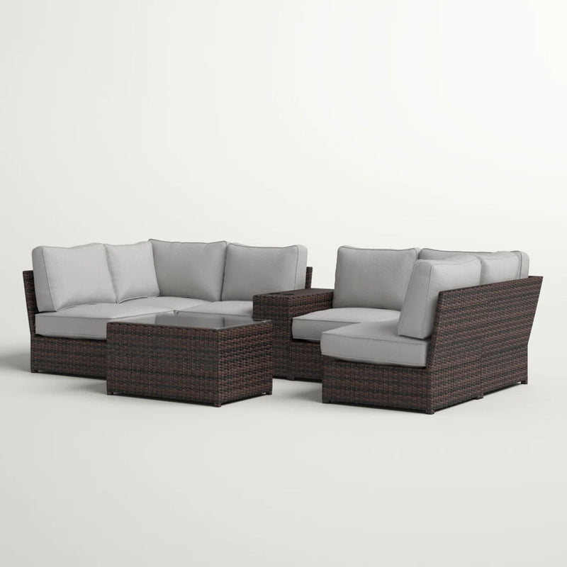 Stylish Modular Wicker Patio Seating Group