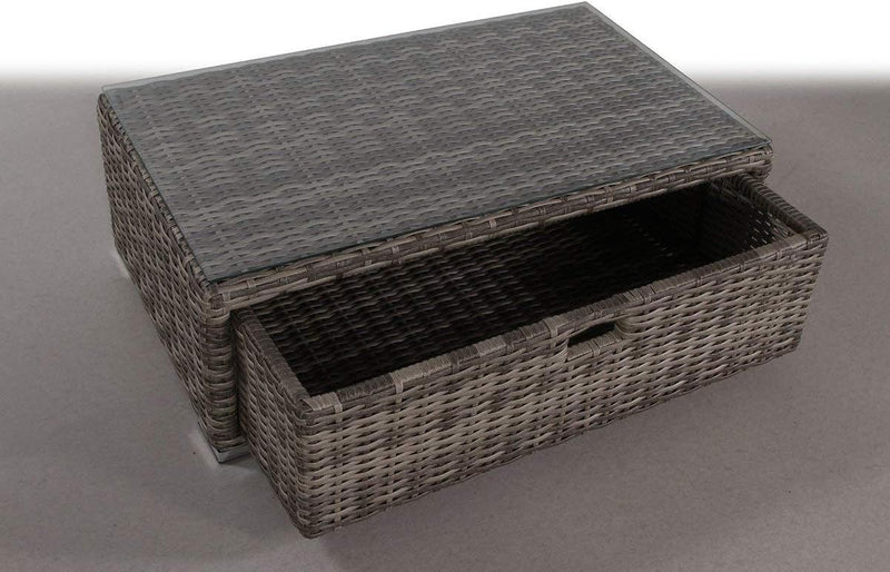 Glass Outdoor Coffee Table - Gray Mix